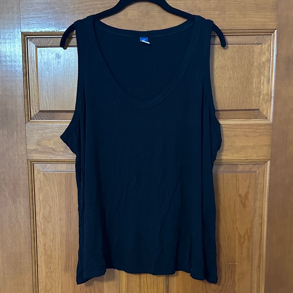 Old Navy Black Sleeveless V-Neck Women's Tank Top Size XXL